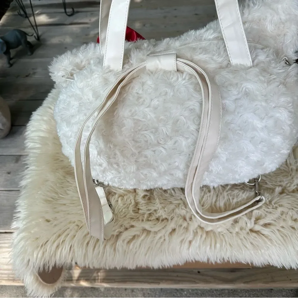 Hello Kitty Fluffy White Bag with Red Polka Dot Bow
